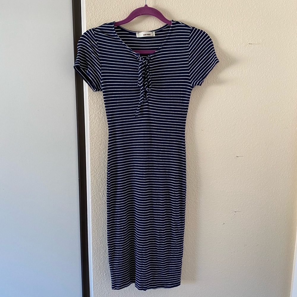 Striped Navy Blue Dress